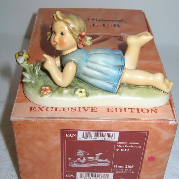 M I Hummel Goebel Figurine "MISS BEEHAVING" HUM #2105 TMK8 w/Box  MINT - Picture 1 of 7